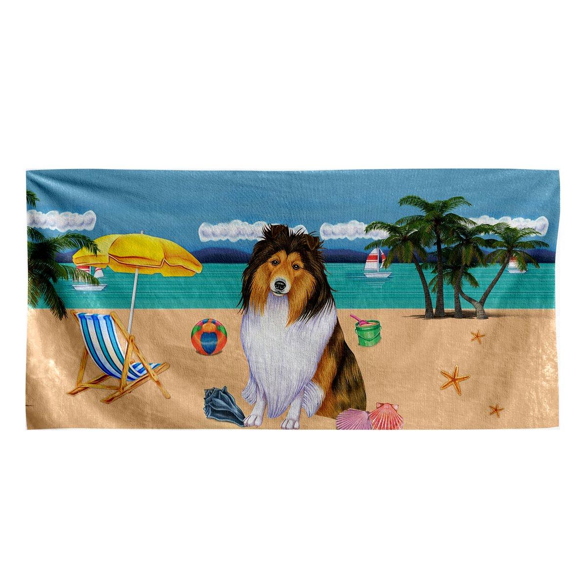 Gearhumans 3D Shetland Sheepdog Custom Beach Towel GW120521 Towel Towel 60''x30'' 