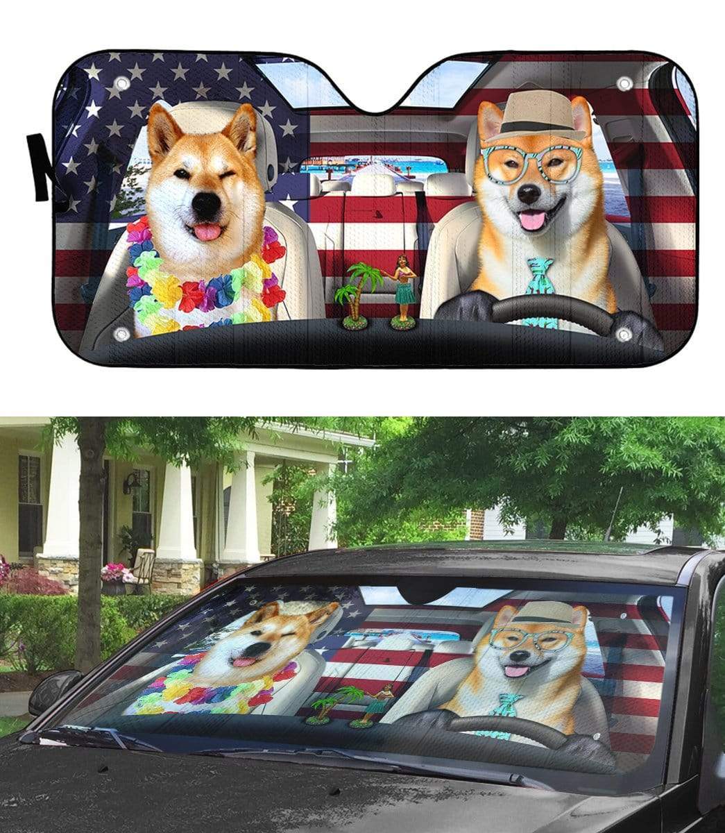 gearhumans 3D Shiba Cute Auto Sunshade GL26063 Auto Sunshade 