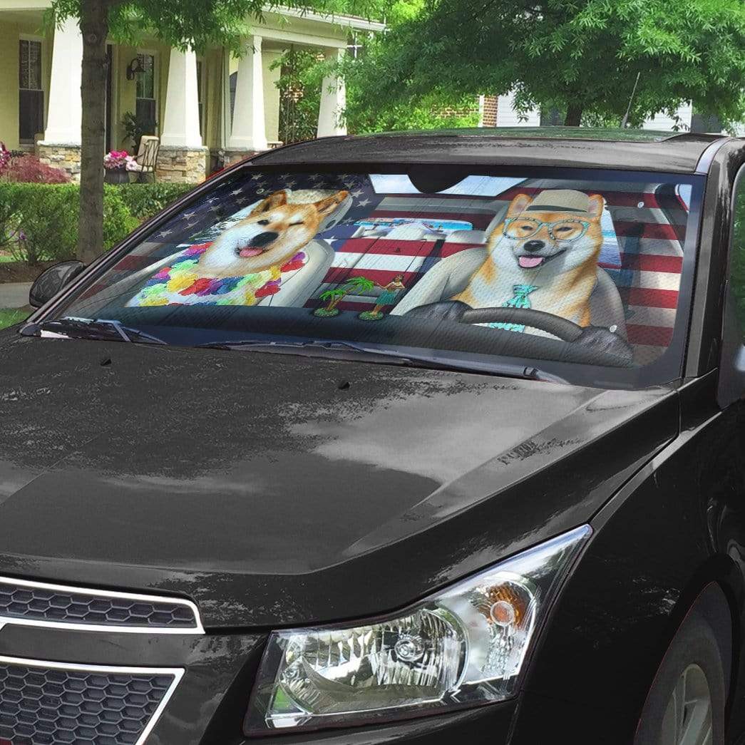 gearhumans 3D Shiba Cute Auto Sunshade GL26063 Auto Sunshade 