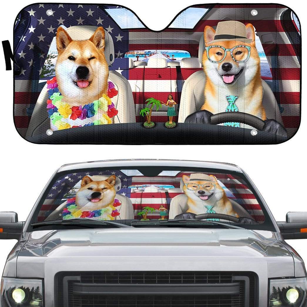 gearhumans 3D Shiba Cute Auto Sunshade GL26063 Auto Sunshade 