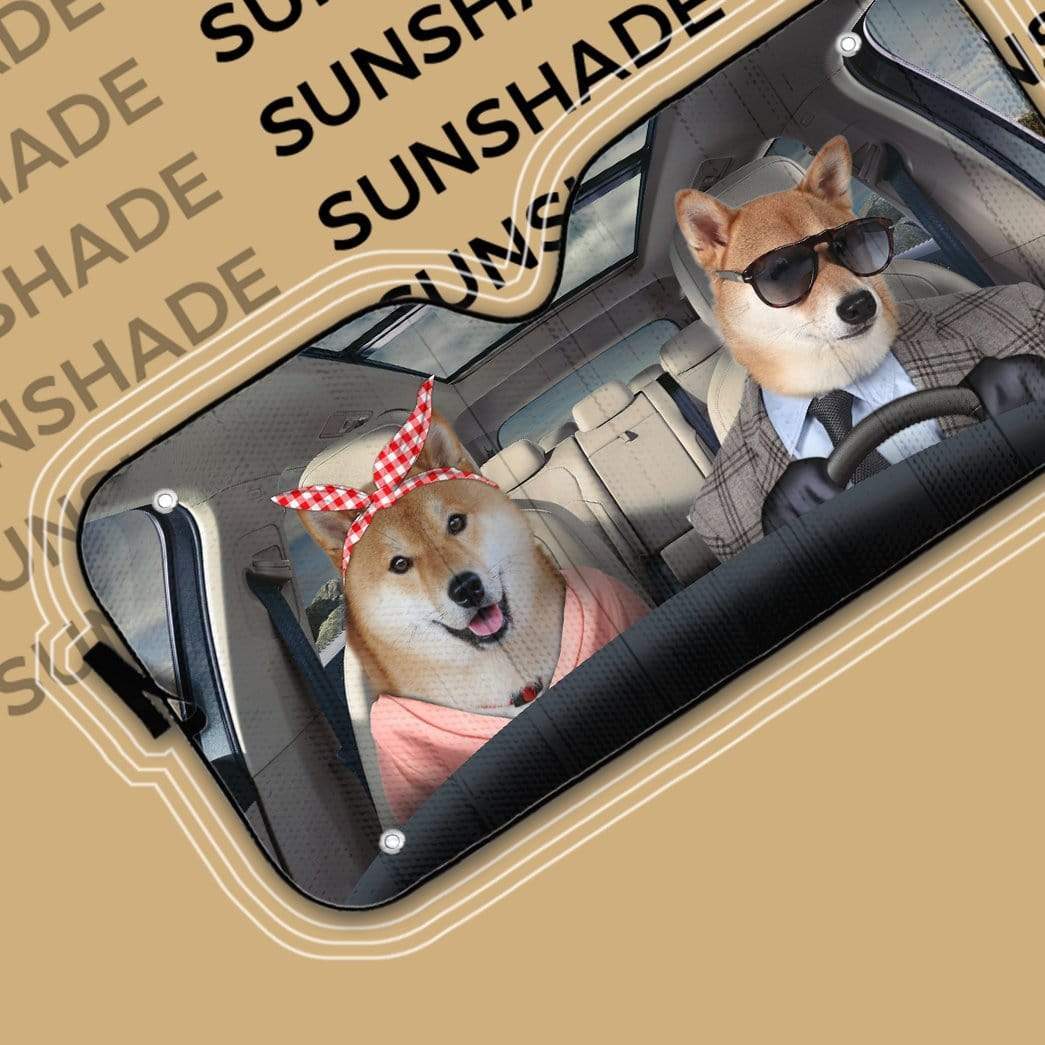 gearhumans 3D Shiba Inu Doge Custom Car Auto Sunshade GW13053 Auto Sunshade 