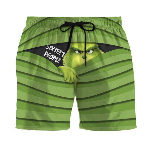 Gearhumans 3D Six Feet People Grinch Custom Beach Shorts