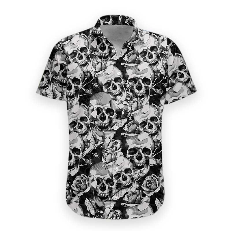 Gearhumans 3D Skull Hawaii Shirt hawaii Short Sleeve Shirt S