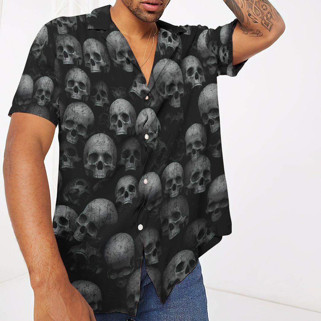 Gearhumans 3D Skull Hawaii Shirt ZB160315 Hawai Shirt 