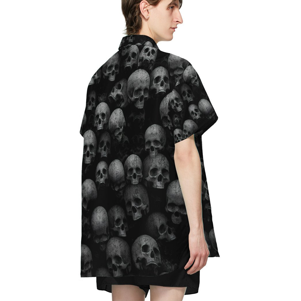 Gearhumans 3D Skull Hawaii Shirt ZB160315 Hawai Shirt 