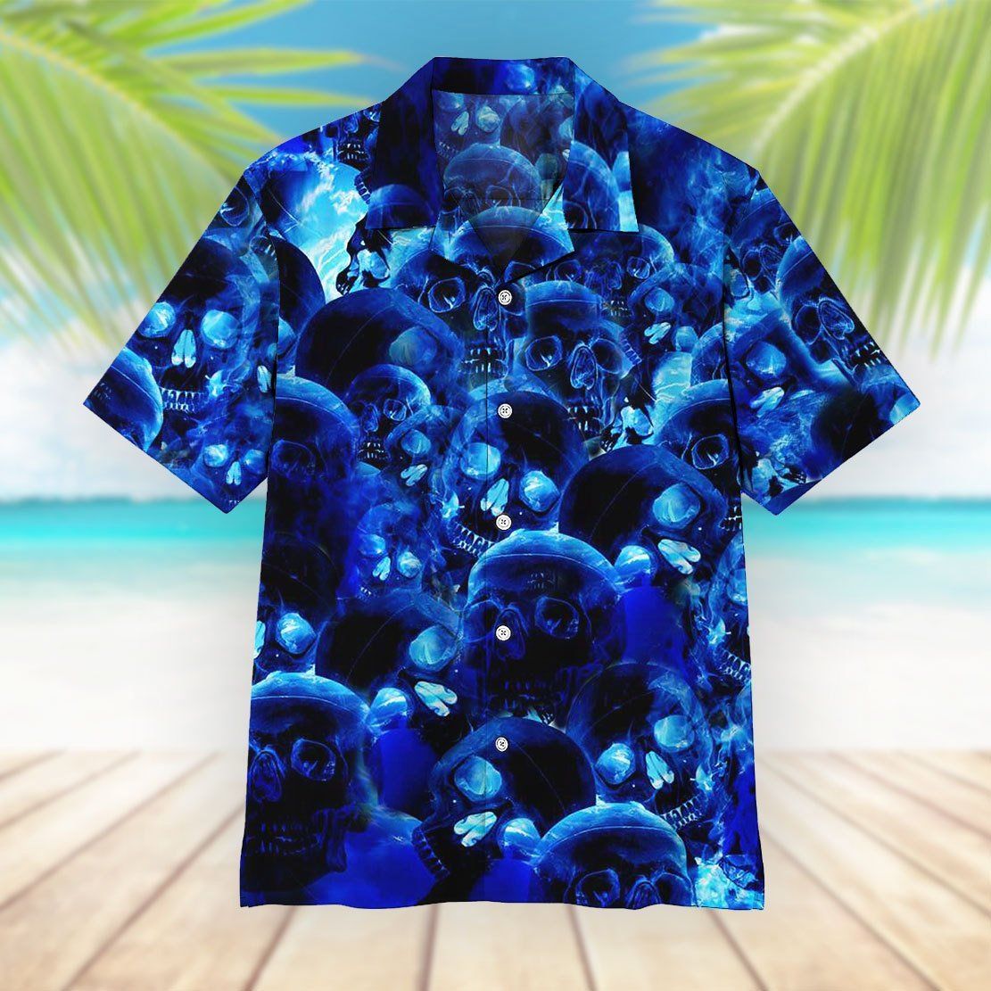 Gearhumans 3D Skull Hawaii Shirt ZZ05045 Hawai Shirt 