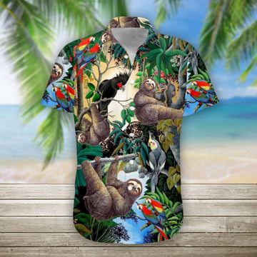 Gearhumans 3D Sloth Hawaii Shirt