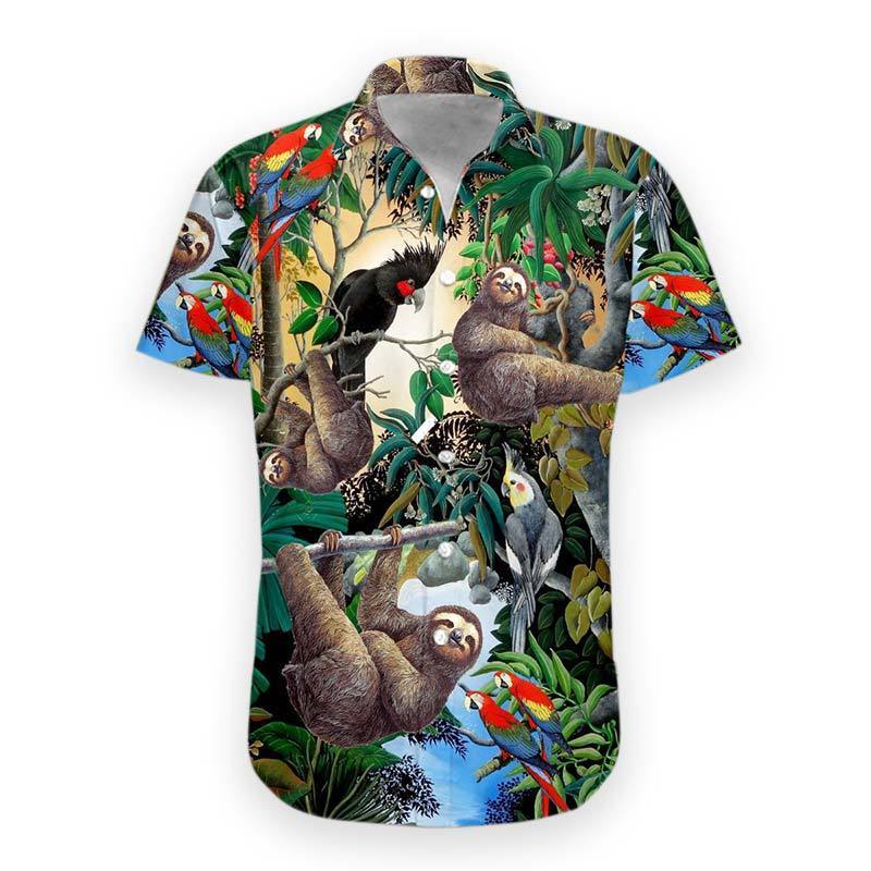 Gearhumans 3D Sloth Hawaii Shirt ZG-HW05082002 Short Sleeve Shirt S