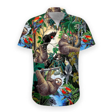Gearhumans 3D Sloth Hawaii Shirt
