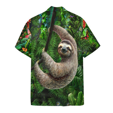 Gearhumans 3D Sloth In The Jungle Custom Hawaii Shirt