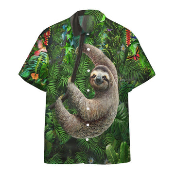 Gearhumans 3D Sloth In The Jungle Custom Hawaii Shirt