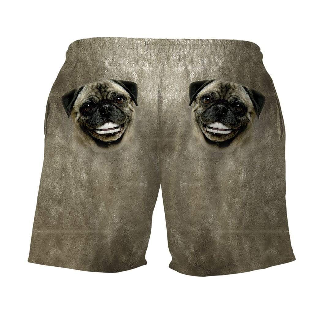 Gearhumans 3D Smile Face Pugs Custom Summer Beach Shorts Swim Trunks GV16063 Men Shorts 