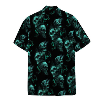 Gearhumans 3D Smoke Skull Custom Short Sleeve Shirt