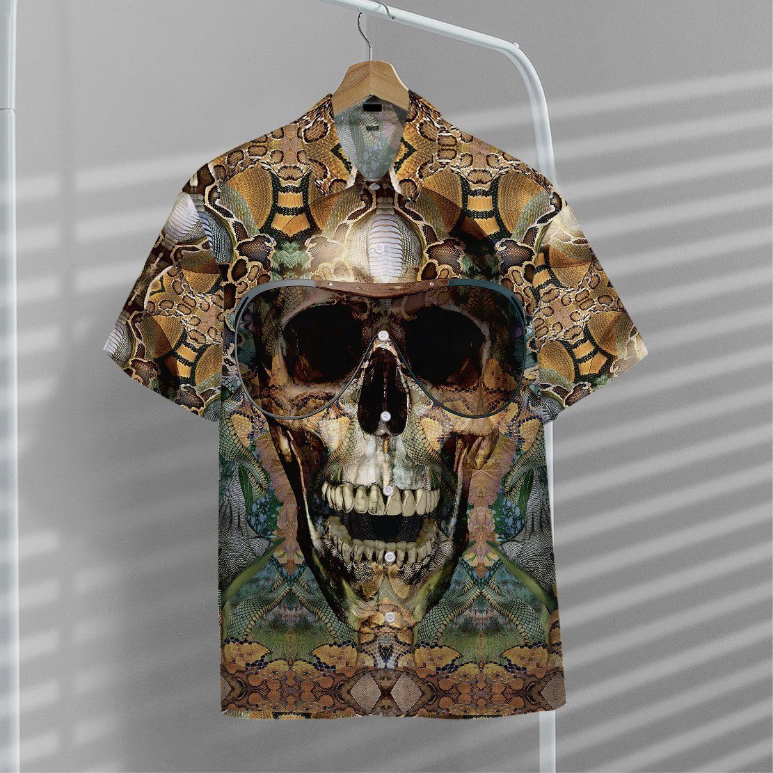 Gearhumans 3D Snake Skull Hawaii Shirt ZZ07043 Hawai Shirt 
