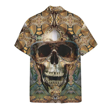 Gearhumans 3D Snake Skull Hawaii Shirt