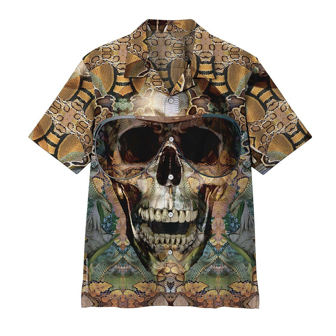 Gearhumans 3D Snake Skull Hawaii Shirt ZZ07043 Hawai Shirt Short Sleeve Shirt S 