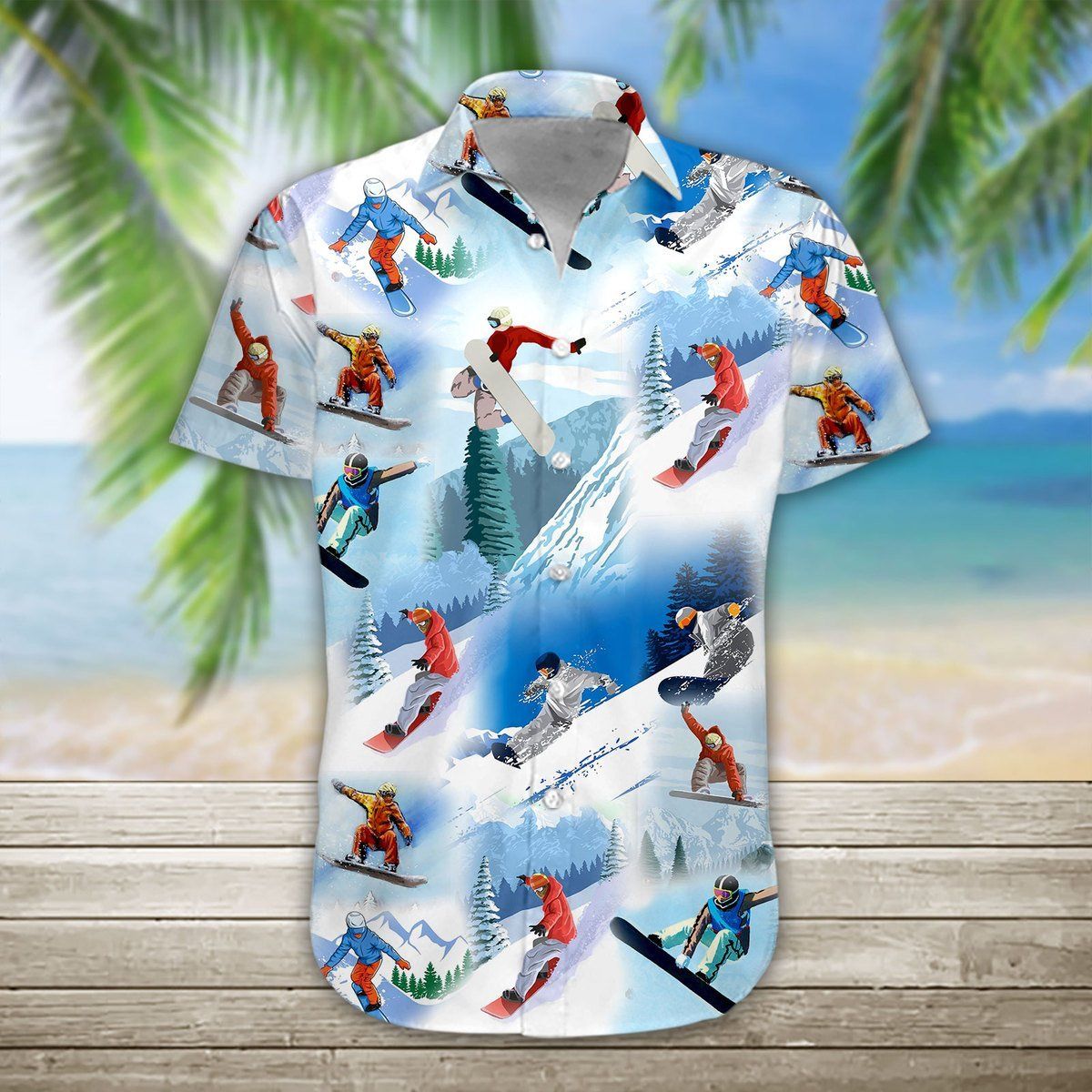 Gearhumans 3D Snowboarding Hawaii Shirt hawaii Short Sleeve Shirt