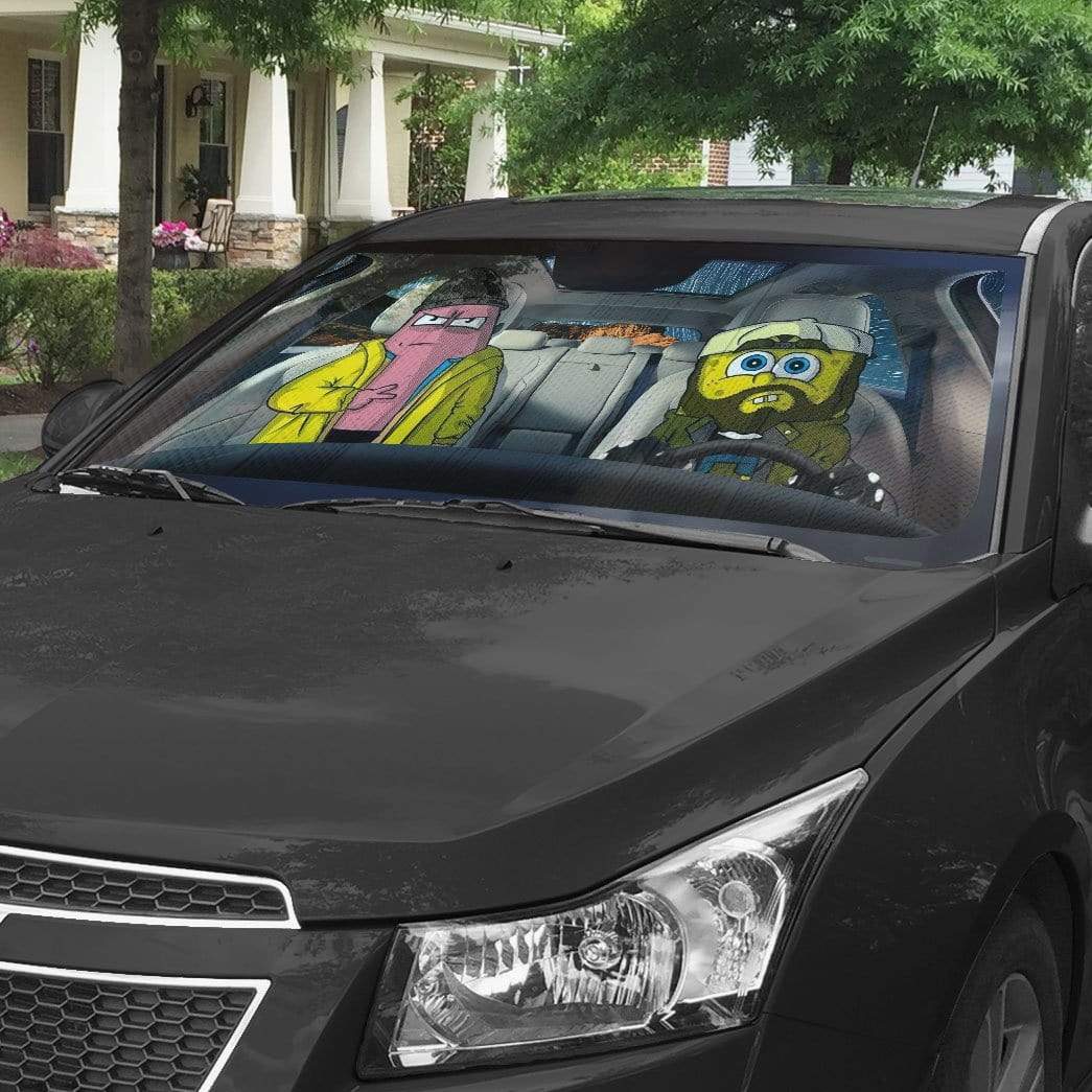 gearhumans 3D Spongebob And Patrick Rob Custom Car Auto Sunshade GL17061 Auto Sunshade 