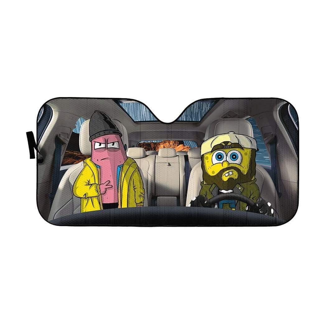 gearhumans 3D Spongebob And Patrick Rob Custom Car Auto Sunshade GL17061 Auto Sunshade 57''x27.5'' 