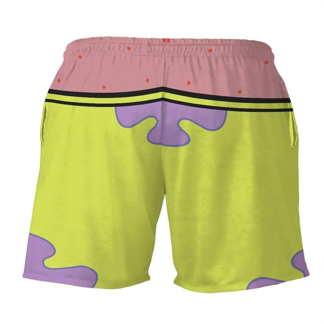 Gearhumans 3D SpongeBob and Patrick Star Front And Back Custom Summer Beach Shorts Swim Trunks GV28061 Men Shorts 