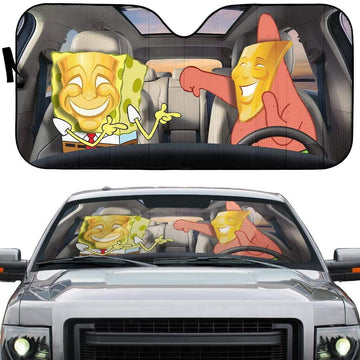 Gearhumans 3D Spongebob Custom Car Auto Sunshade