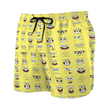 Gearhumans 3D Spongebob Emotions Custom Beach Shorts