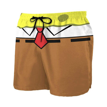 Gearhumans 3D SpongeBob Set Custom Beach Shorts Swim Trunk