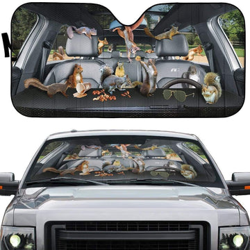 Gearhumans 3D Squirrel Custom Car Auto Sunshade