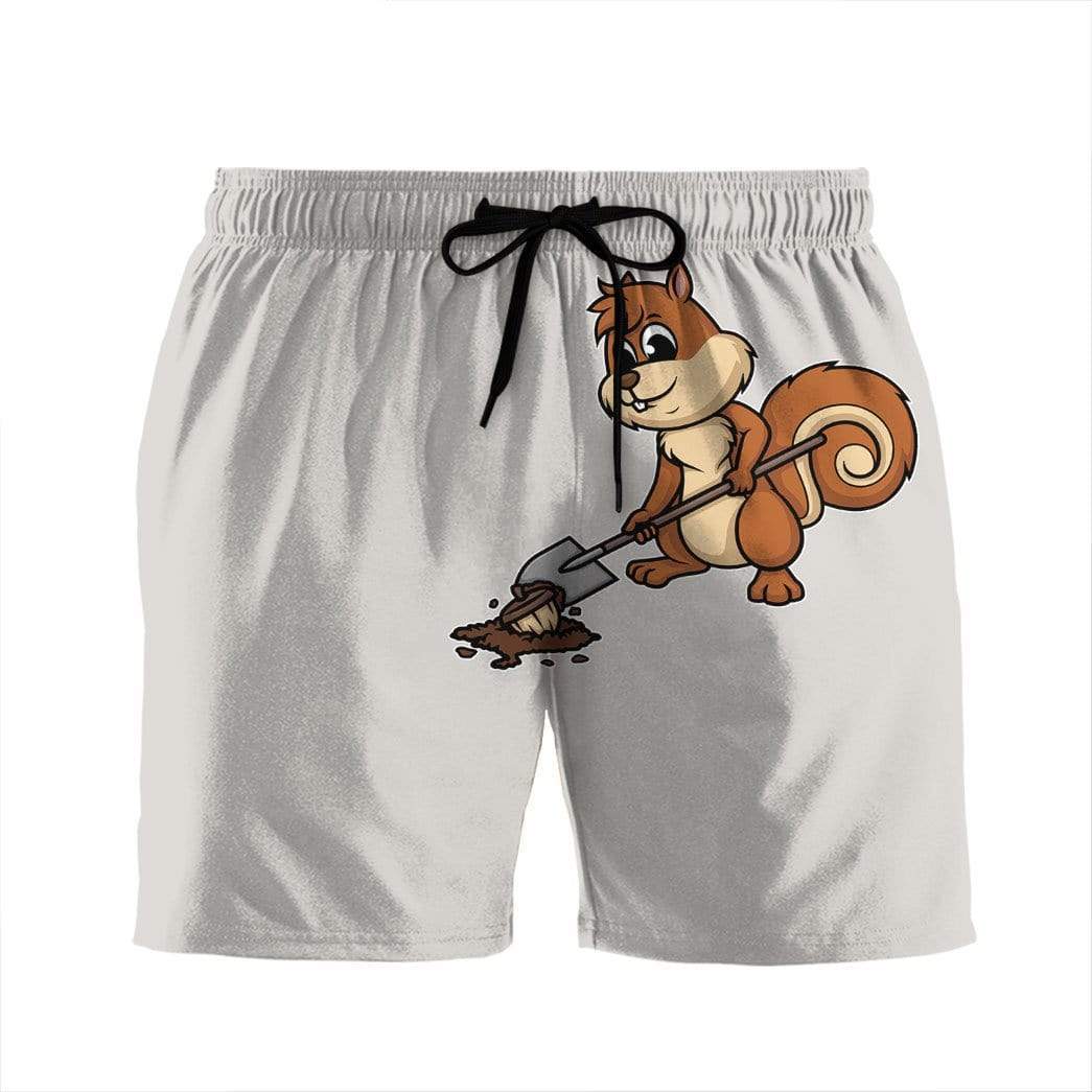 Gearhumans 3D Squirrel Hiding Nuts Custom Beach Shorts Swim Trunks GV09076 Men Shorts Men Shorts S