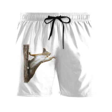 Gearhumans 3D Squirrel Reaching Custom Summer Beach Shorts Swim Trunks GV190616 Men Shorts Men Shorts White S