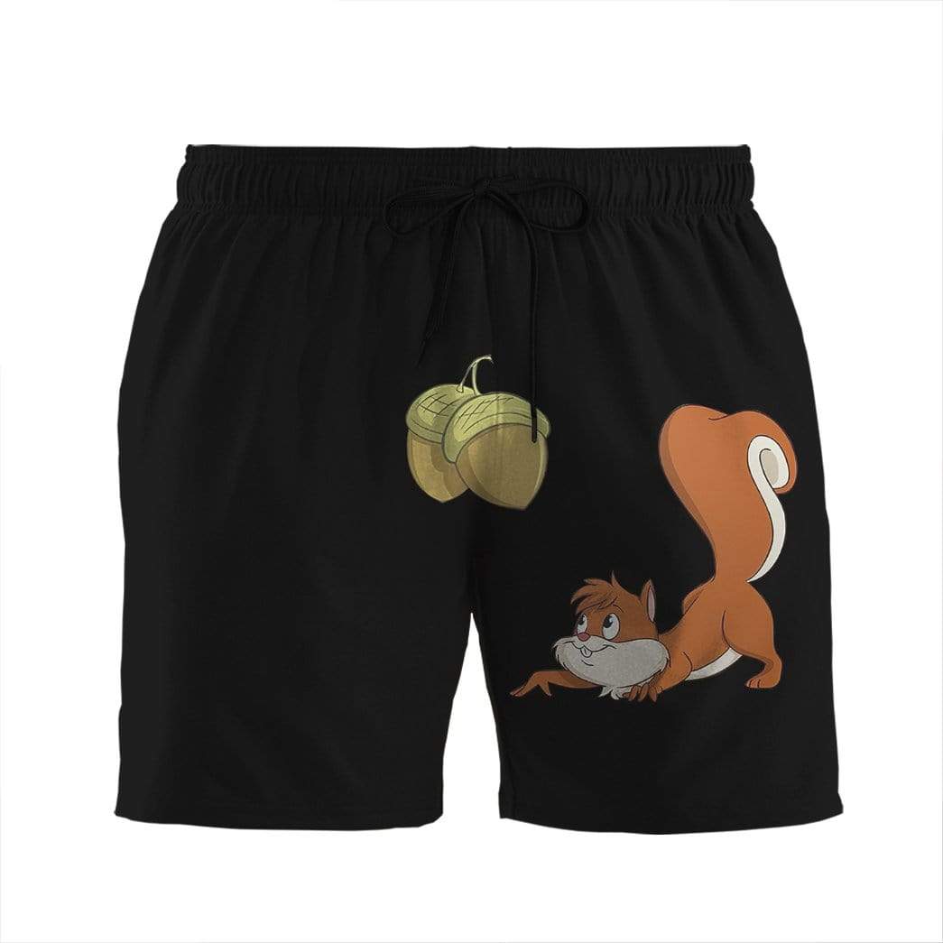 Gearhumans 3D Squirrel Sneak Up To Nuts Custom Beach Shorts Swim Trunks GV09077 Men Shorts Men Shorts S