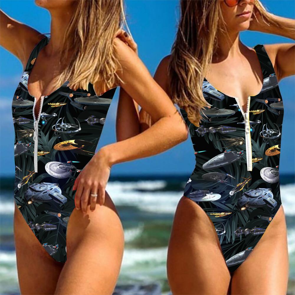 Gearhumans 3D S.T Space Ships Custom One Piece Swimsuit