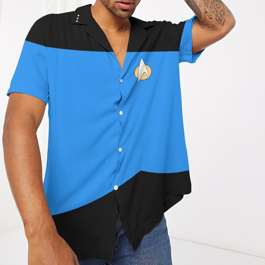 Gearhumans 3D Star Trek The Next Generation Blue Uniform Custom Hawaii Shirt GO19052111 Hawai Shirt 