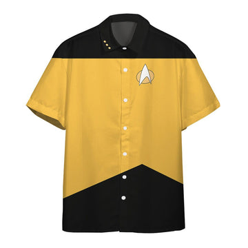 Gearhumans 3D Star Trek The Next Generation Yellow Uniform Custom Hawaii Shirt GO19052112 Hawai Shirt Short Sleeve Shirt S 