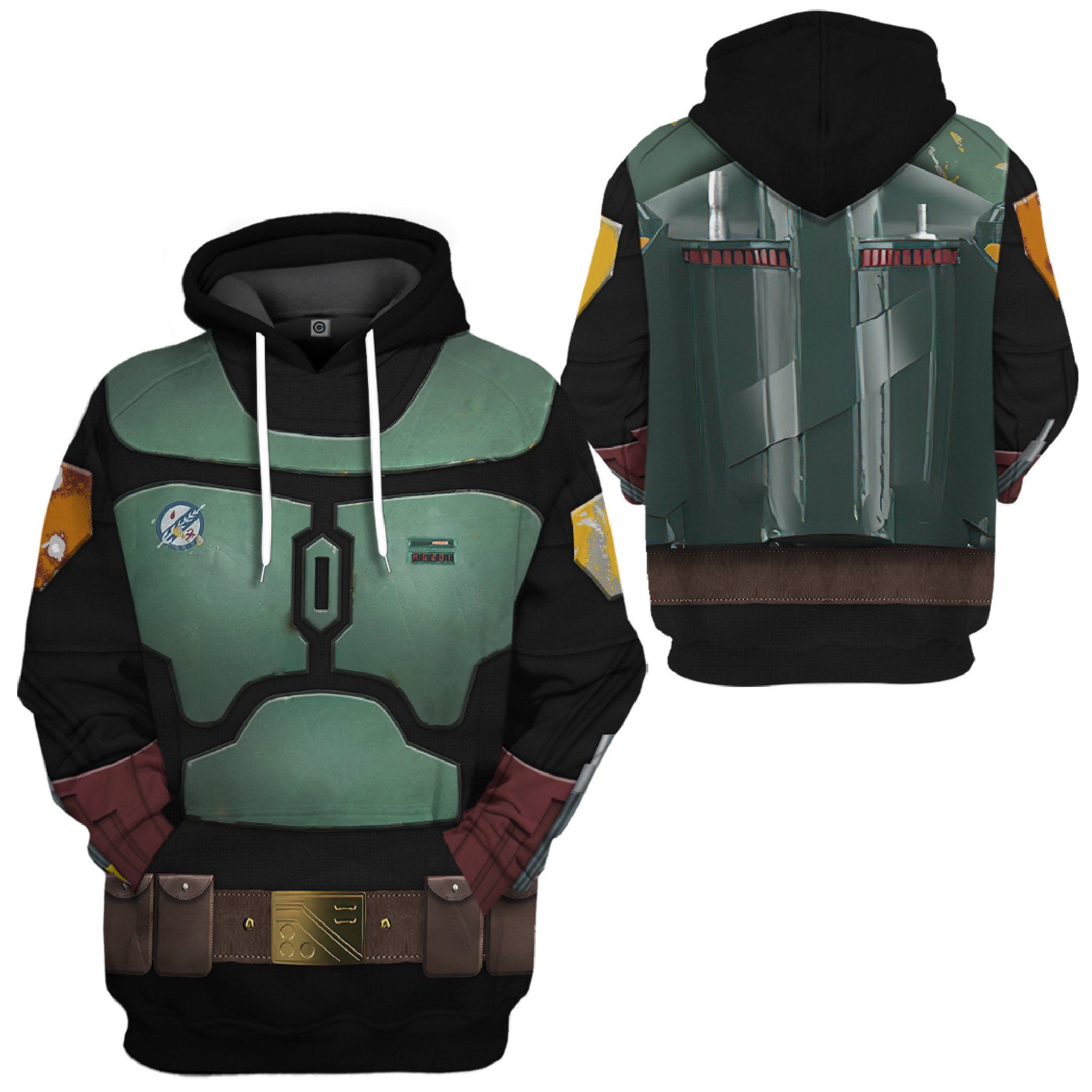 Gearhumans 3D Star Wars Boba Fett In The Black Mando Season 2 Tshirt Hoodie  Apparel