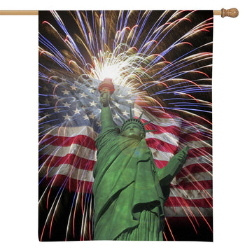 Gearhumans 3D Statue Of Liberty 4th Of July Custom Flag