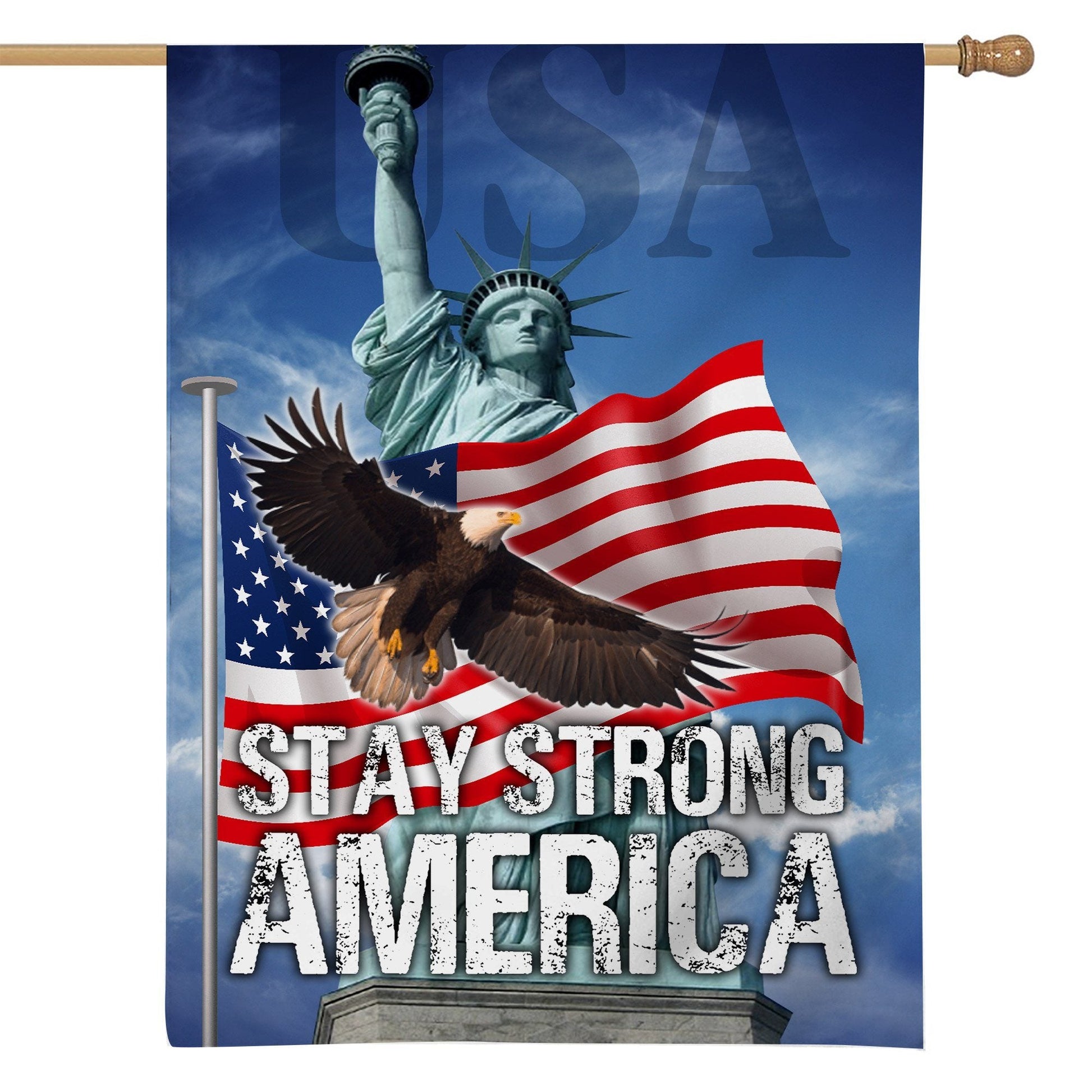 Gearhumans 3D Stay Strong America Eagle Flag Custom Flag GW2005214 House Flag 