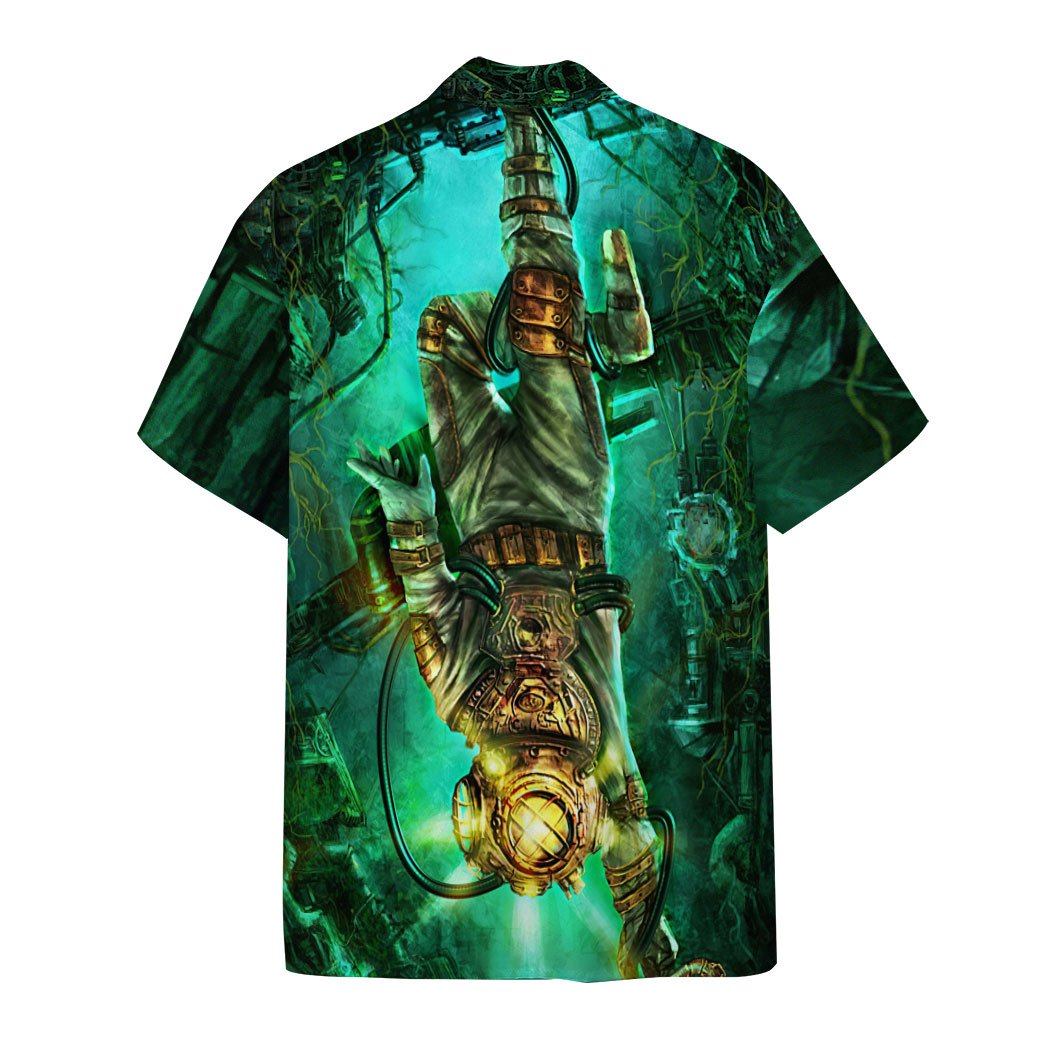 Gearhumans 3D Steampunk Diver Custom Short Sleeve Shirt GS1406212 Hawai Shirt 