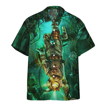 Gearhumans 3D Steampunk Diver Custom Short Sleeve Shirt GS1406212 Hawai Shirt Short Sleeve Shirt S 