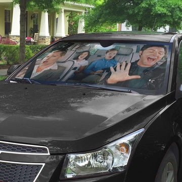 Gearhumans 3D Step Brothers Custom Car Auto Sunshade