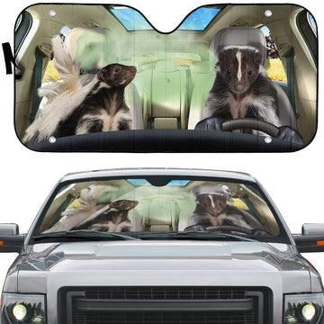 Gearhumans 3D Stinky Skunks Custom Car Auto Sunshade