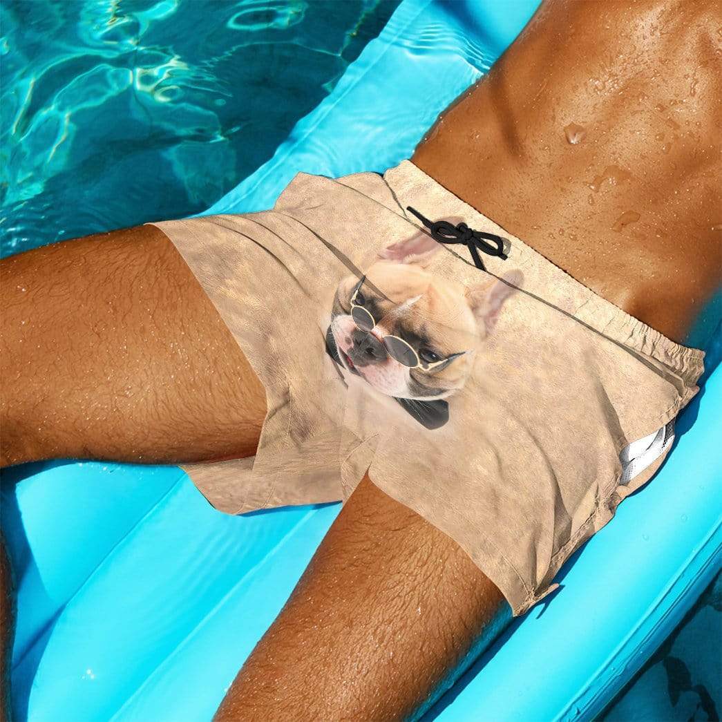 Gearhumans 3D Stop Looking At Me Bulldog Custom Summer Beach Shorts Swim Trunks GV160611 Men Shorts 