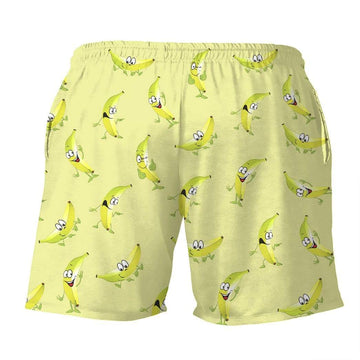 Gearhumans 3D Stop looking at my bananas Beach Shorts Swim Trunks