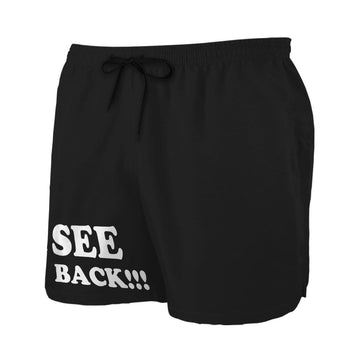 Gearhumans 3D Stop staring at my ass Beach Shorts Swim Trunks