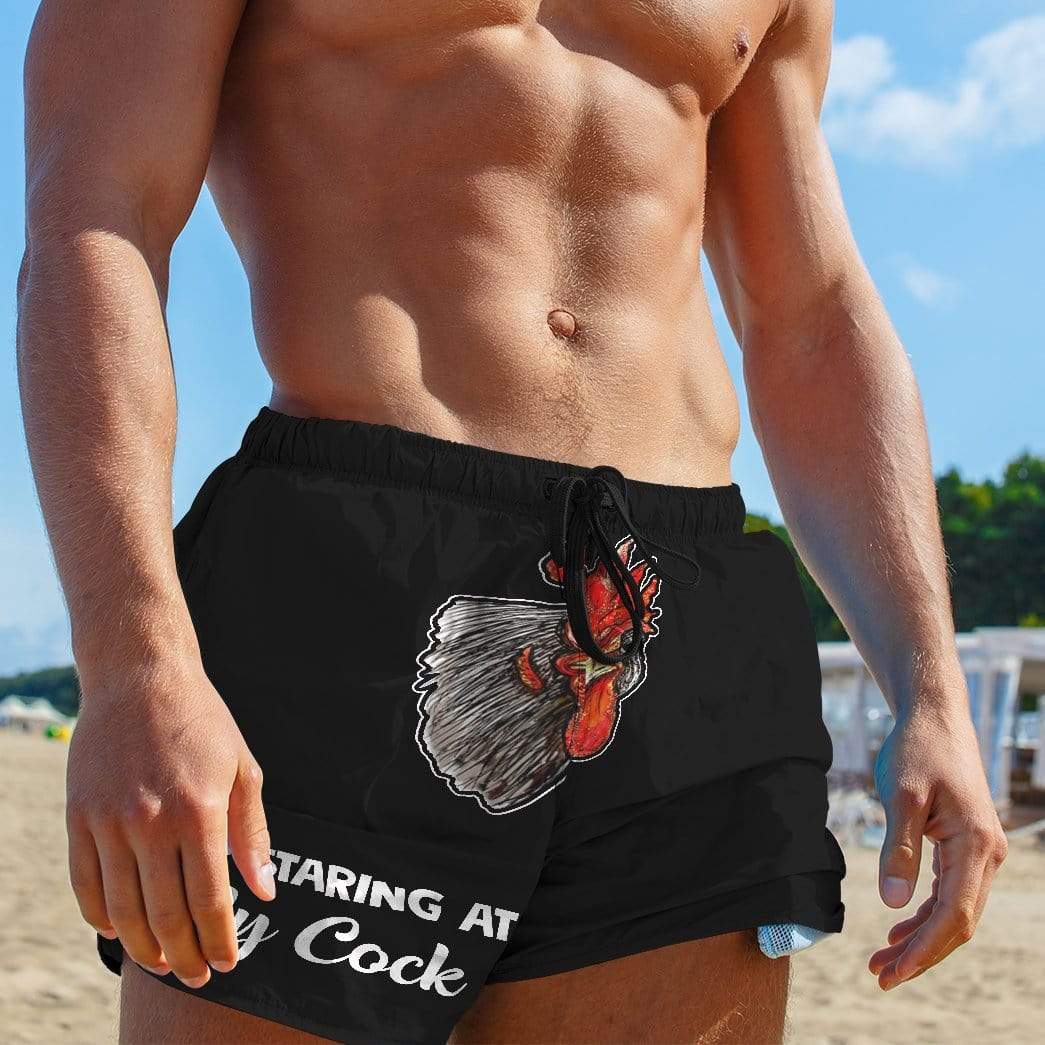 Gearhumans 3D Stop Staring At My Cock Custom Beach Shorts Swim Trunks GV11061 Men Shorts 