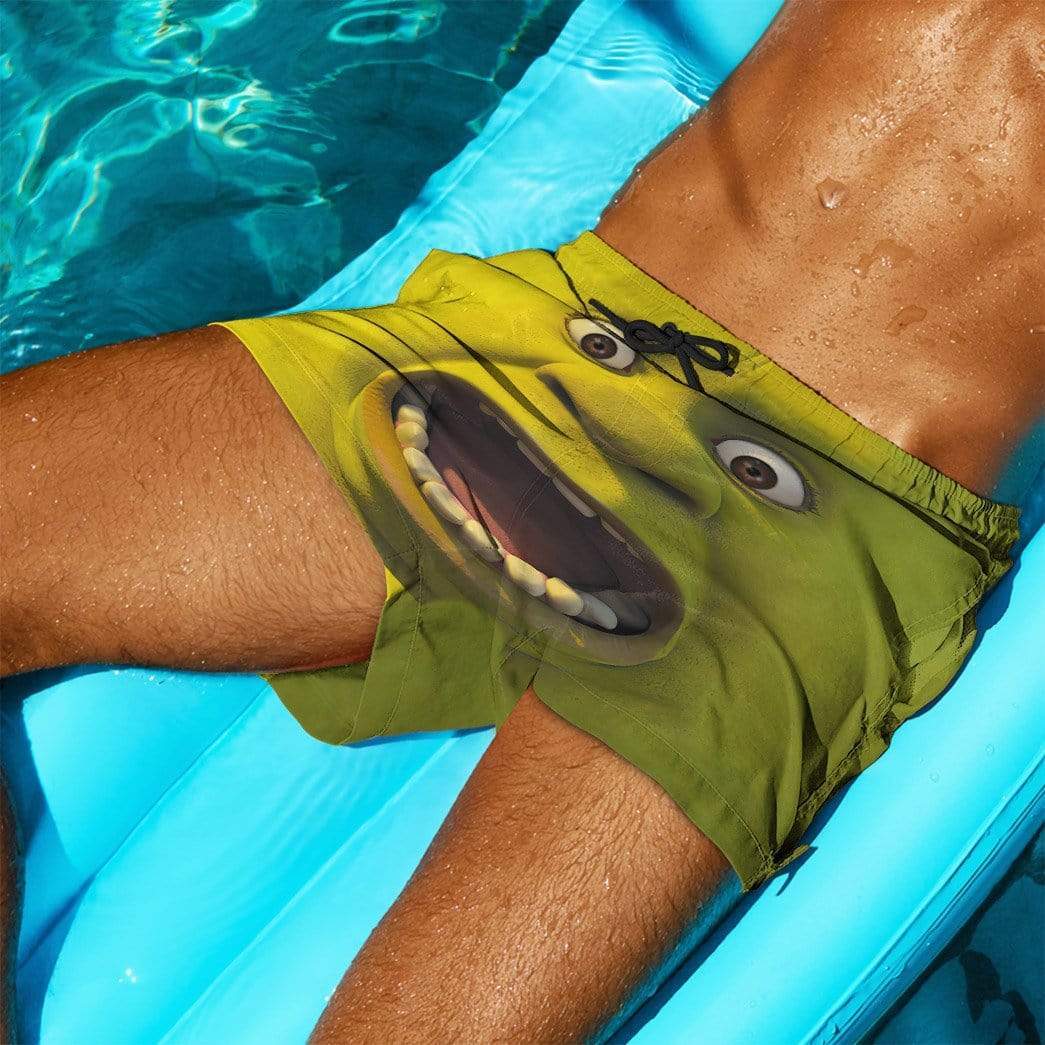 Gearhumans 3D Stop staring at my Shrek Custom Beach Shorts Swim Trunks GV30074 Men Shorts