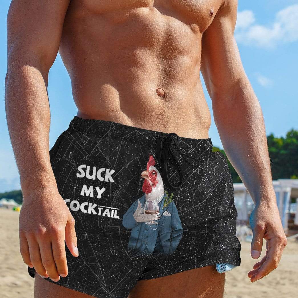 Gearhumans 3D Suck My Cocktail Custom Beach Shorts Swim Trunks GL30061 Men Shorts 