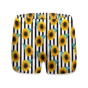 Gearhumans 3D Sun Flower Custom Women Beach Shorts Swim Trunk