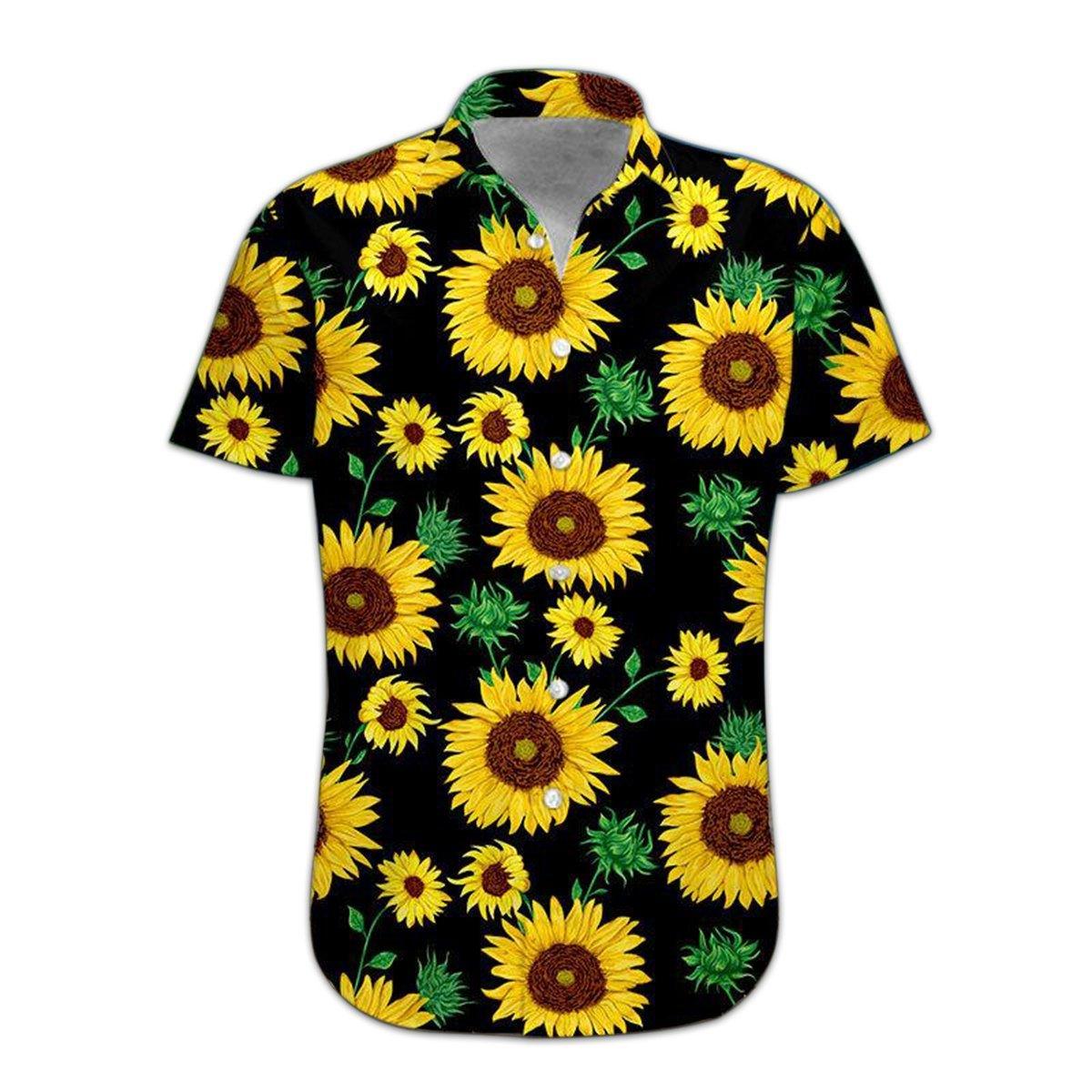 Gearhumans 3D Sunflower Hawaii Shirt hawaii Short Sleeve Shirt S
