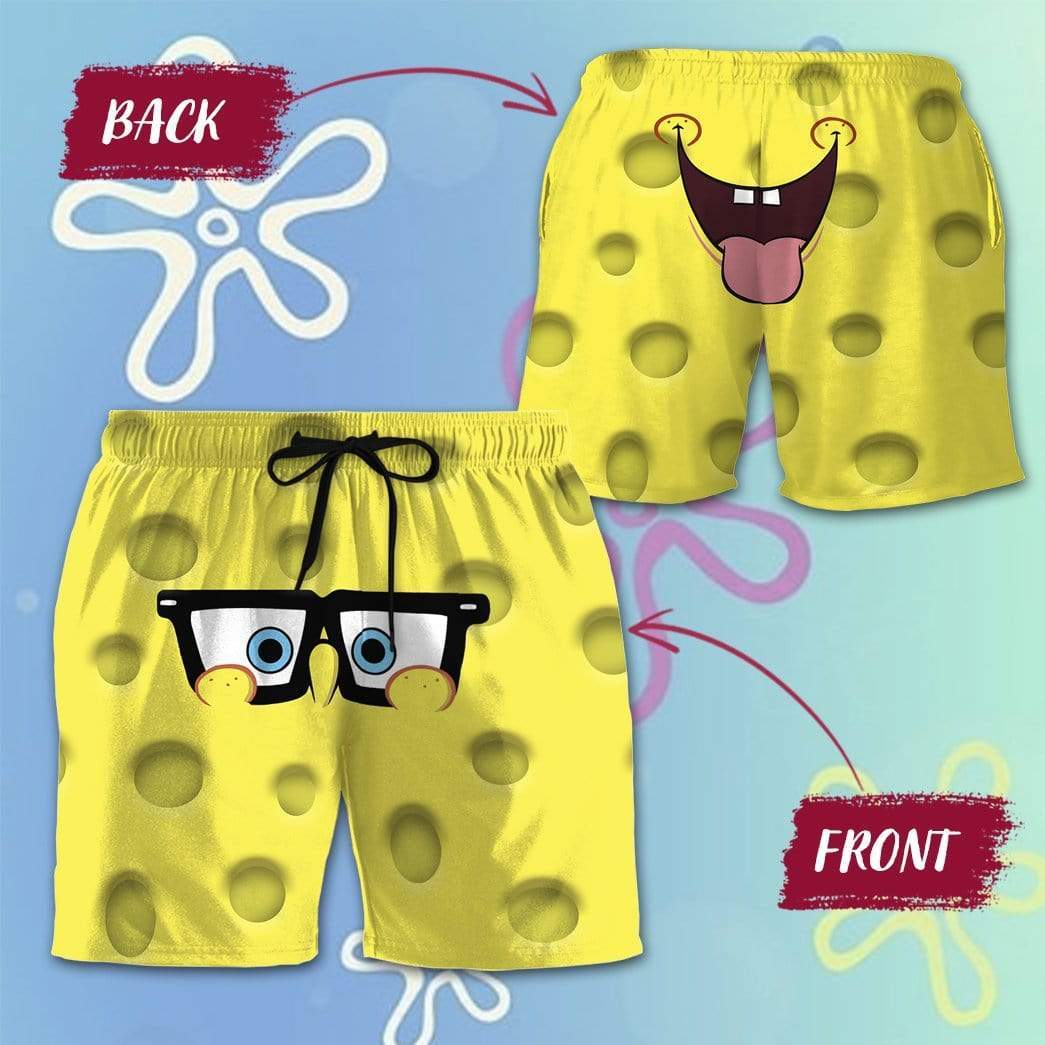 Gearhumans 3D Surprising SpongeBob SquarePants Custom Summer Beach Shorts Swim Trunks GV19062 Men Shorts 